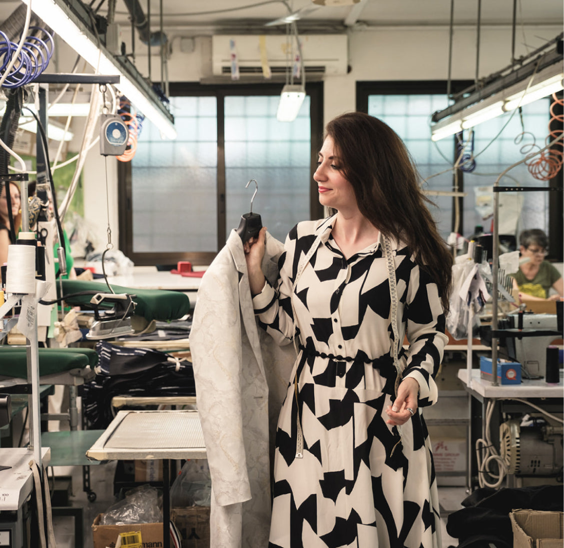 production of luxurious coat for women